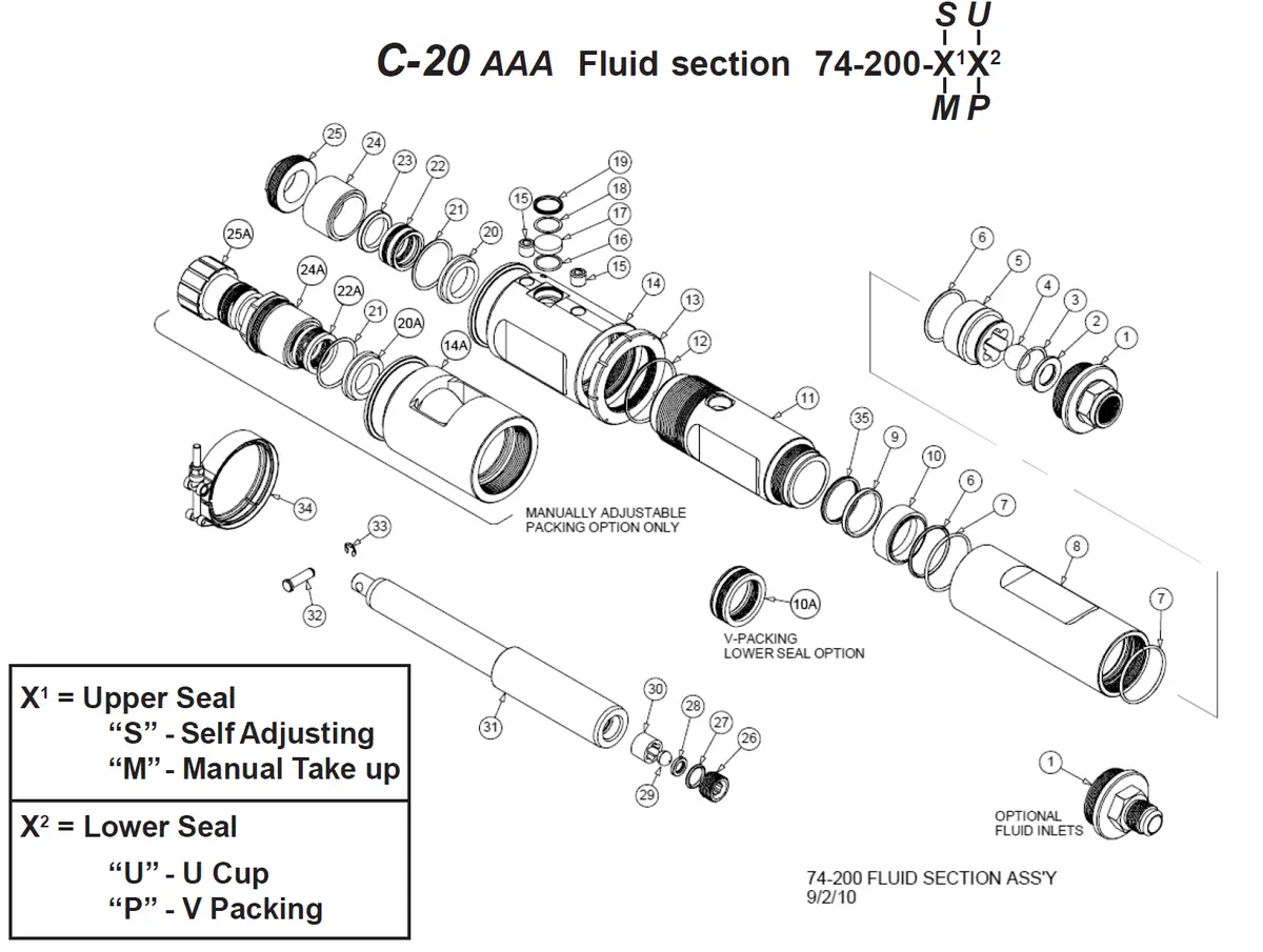 Repair Kit For C-20 Aaa Fine Finish Series Pump 1
