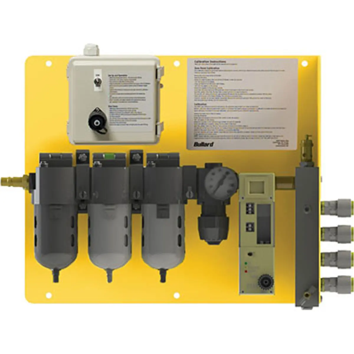 Pirate Brand - Bullard® Cab, 50 Cfm Panel, 10 Ppm Co Sensor, 4 Outlet, 1/4" Industrial Interchange, 1-4 Worker, Panel Mount Air Filter & Co Monitor W/Remote Alarm Jack 1