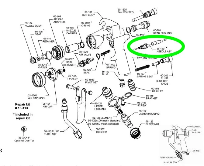 Cougar Needle Assembly (66-130) 1