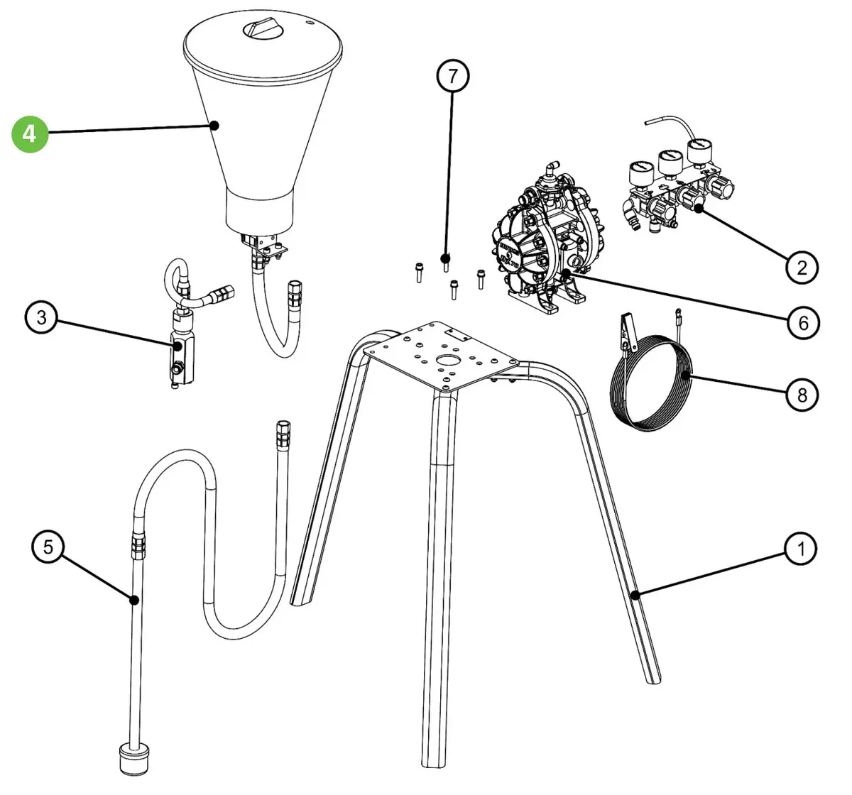 Binks Dxa-Tg Gravity Feed Kit For Tripod 1
