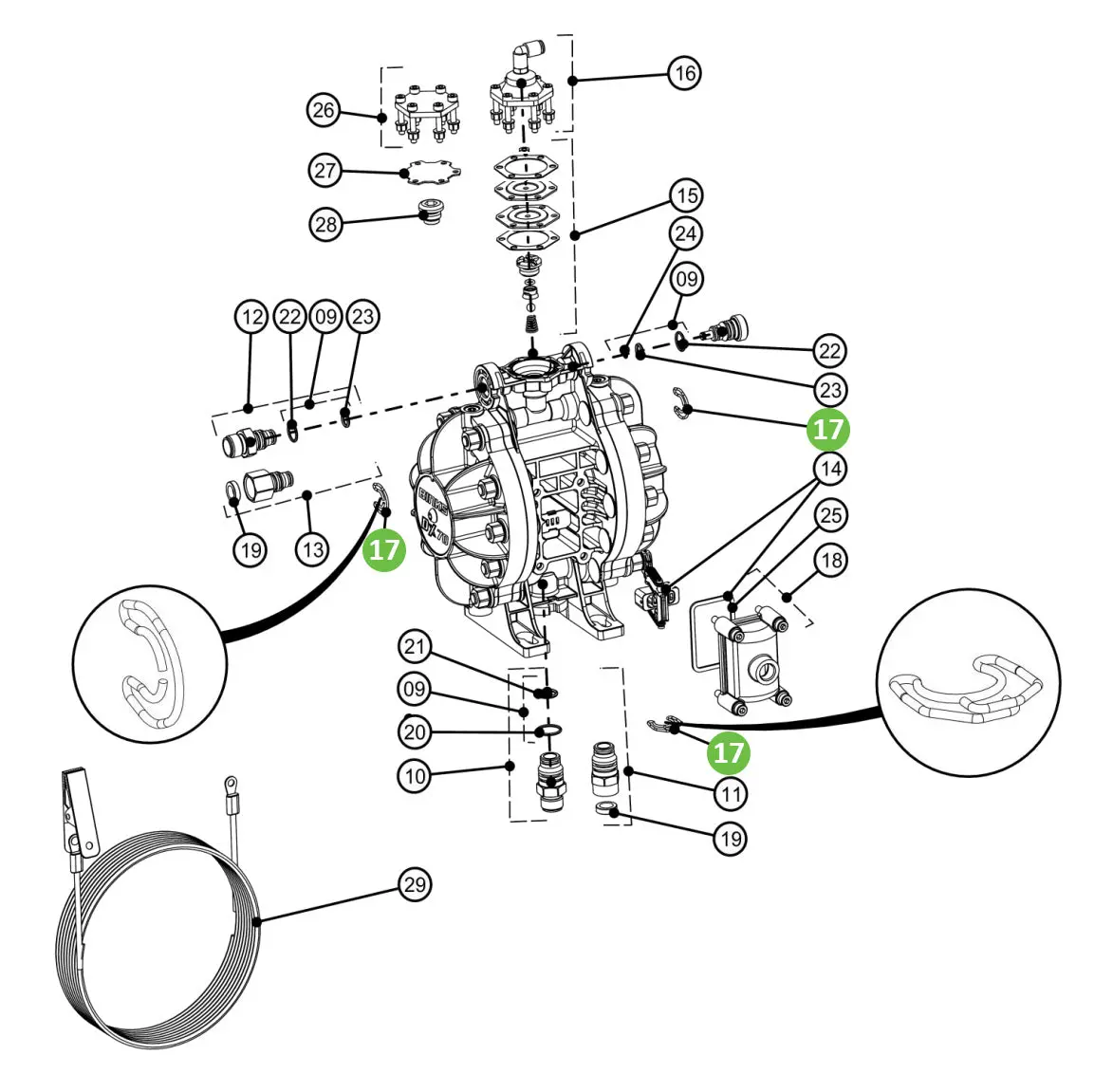 Binks Dxk-17 Inlet & Outlet Clips 1
