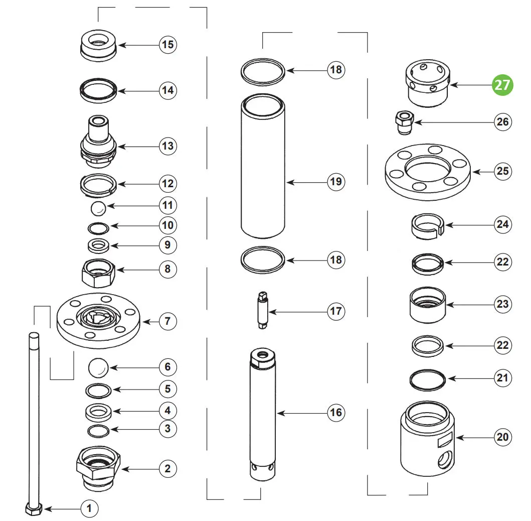 Binks 44-898 Upper Packing Nut 1
