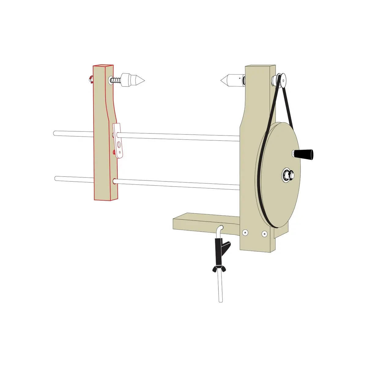 Tail Spindle For Double Bobbin Winder 1