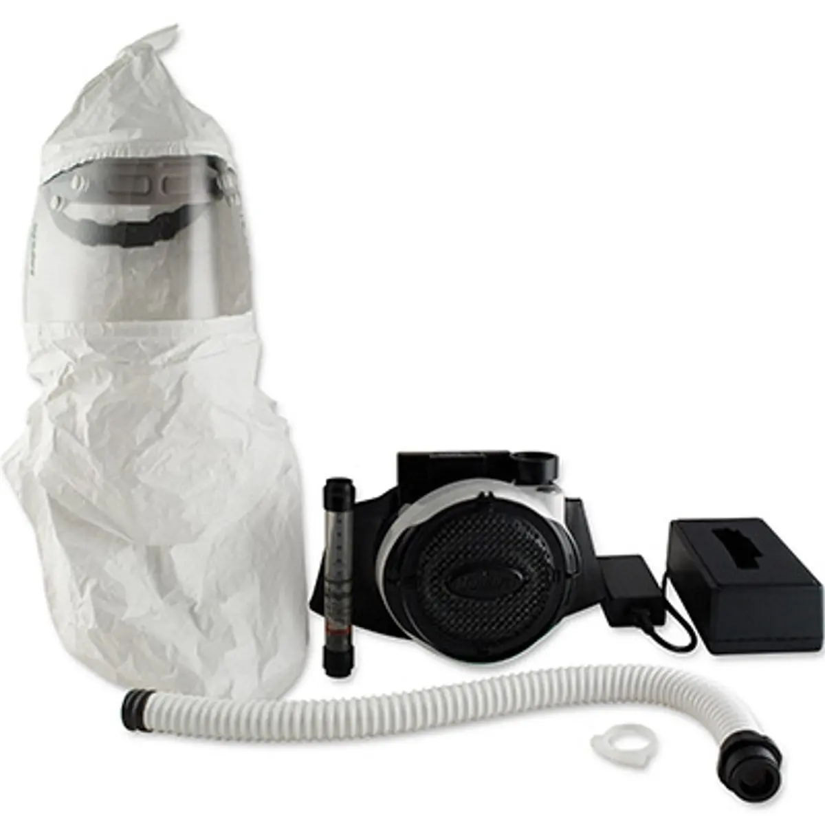 Pirate Brand - Bullard® Cc20, Powered Air-Purifying Respirator, Tychem Qc Double Bib, Ratcheted Headband Suspension And Eva Papr W/ Evabat1 Battery (Black), Filter Not Included 1
