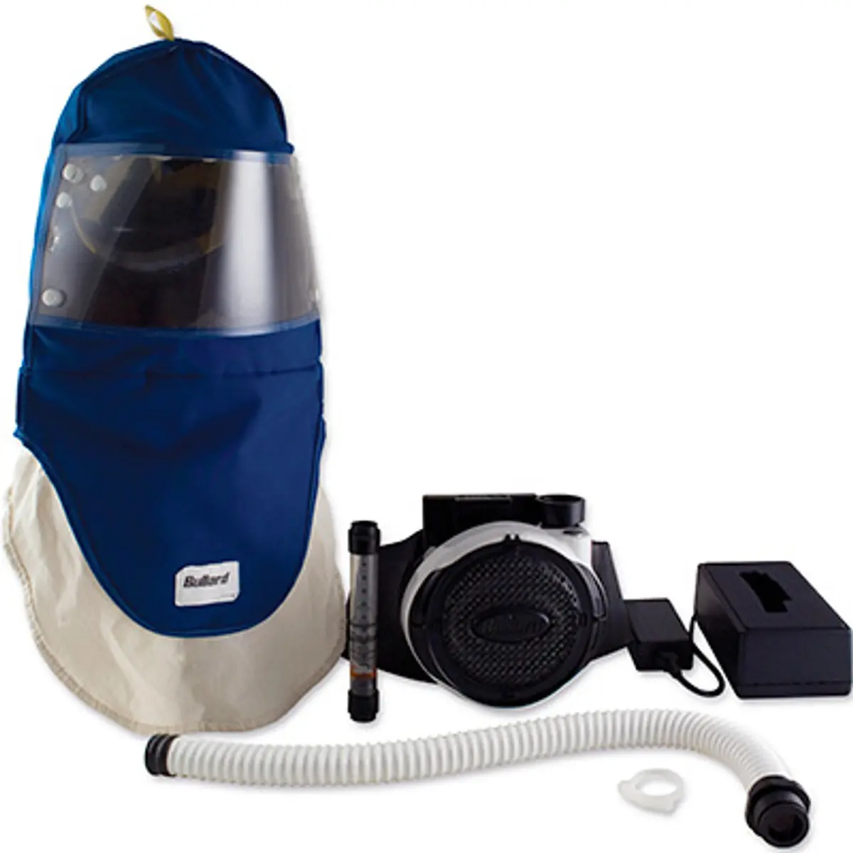 Pirate Brand - Bullard® Gr50, Grinding Powered Air-Purifying Respirator, Double-Bib Nomex Grinding Hood, Ratcheted Headband Suspension And Eva Papr W/ Evabat1 Battery (Black), Filter Not Included 1