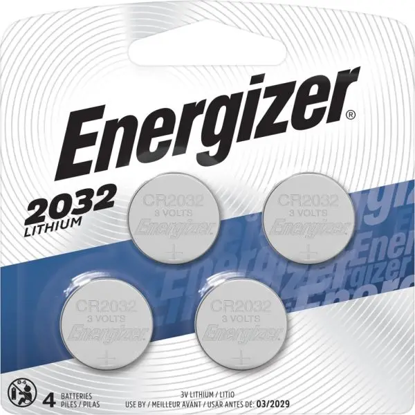 Energizer 2032 Lithium Coin Battery, 3V, 4/Pack 1
