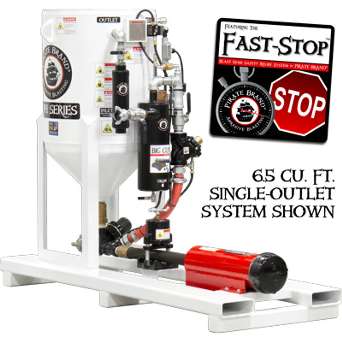 Pirate Brand, S-Series - 20 Cu Ft., Single Outlet, Fast-Stop™ - Blast Pot, Portable, Pressure Hold System, 12Vdc Electric Controls 1
