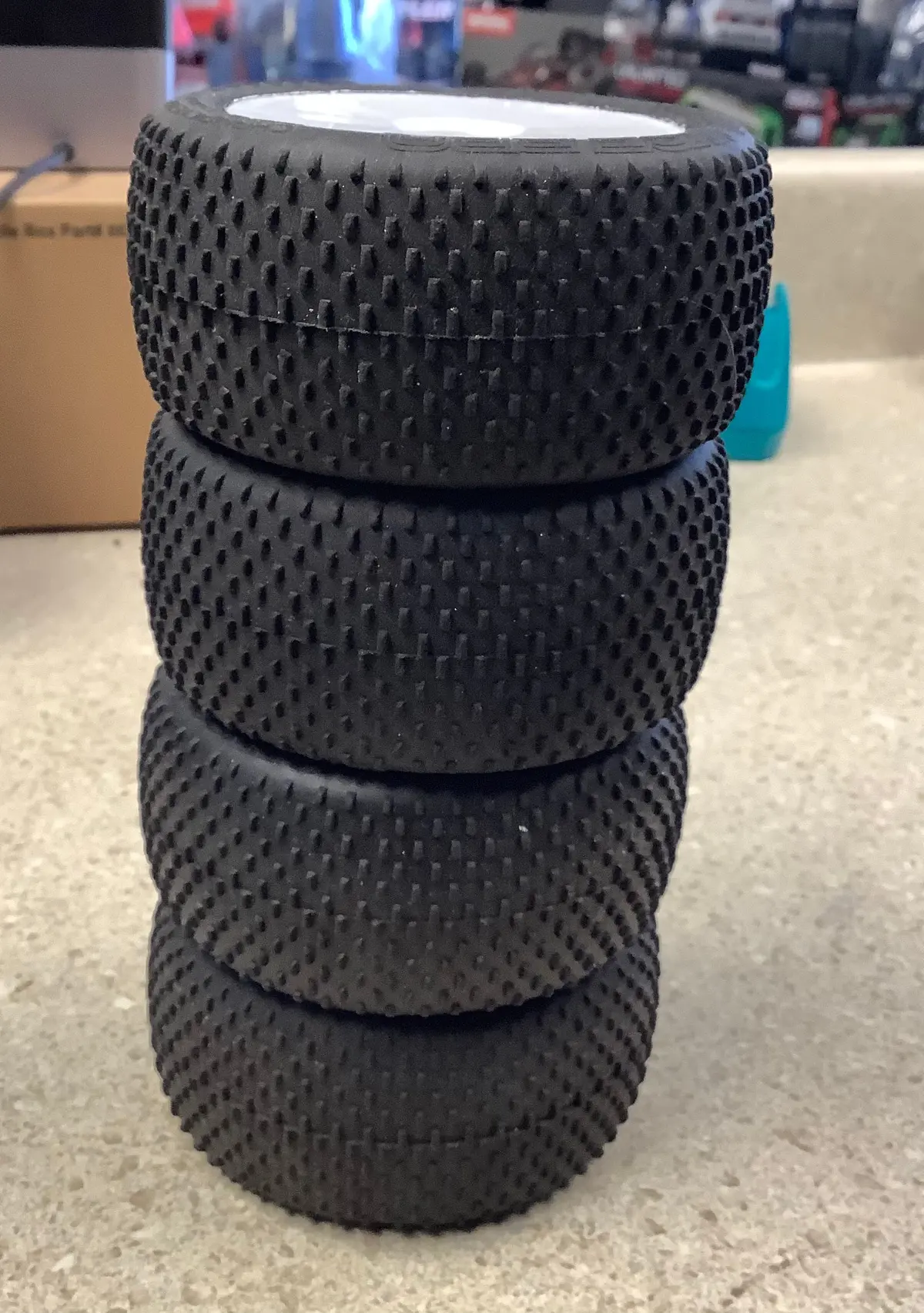 2.2” White Dished Wheels W/ Response Pro Tires (4) 1
