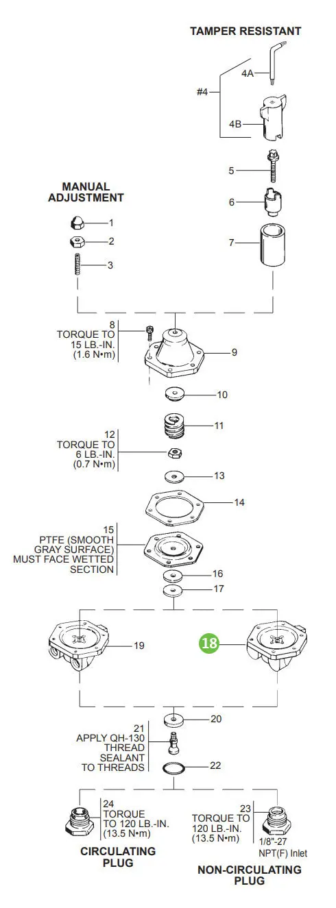 Devilbiss Hgs-8 Regulator Body, Non-Circulating For Model Hgs-5242 1