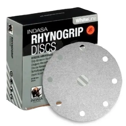 Indasa 6" Rhynogrip Whiteline 9-Hole Vacuum Sanding Discs (Fits Festool), 69 Series 1