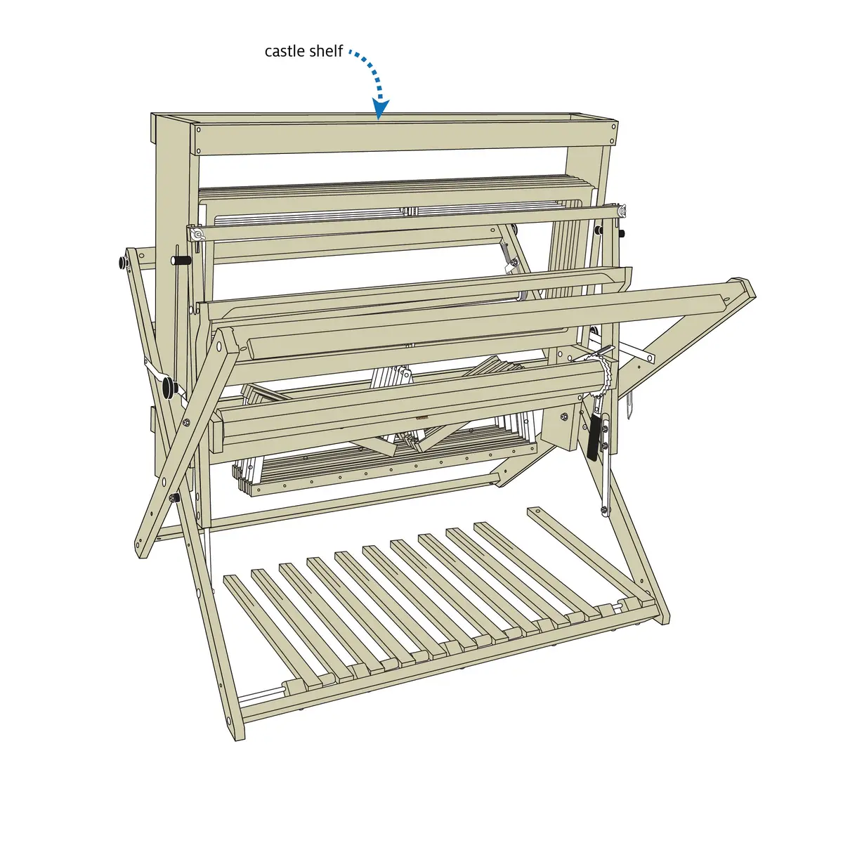 Castle Shelf For Mighty Wolf 8-Shaft Loom 1