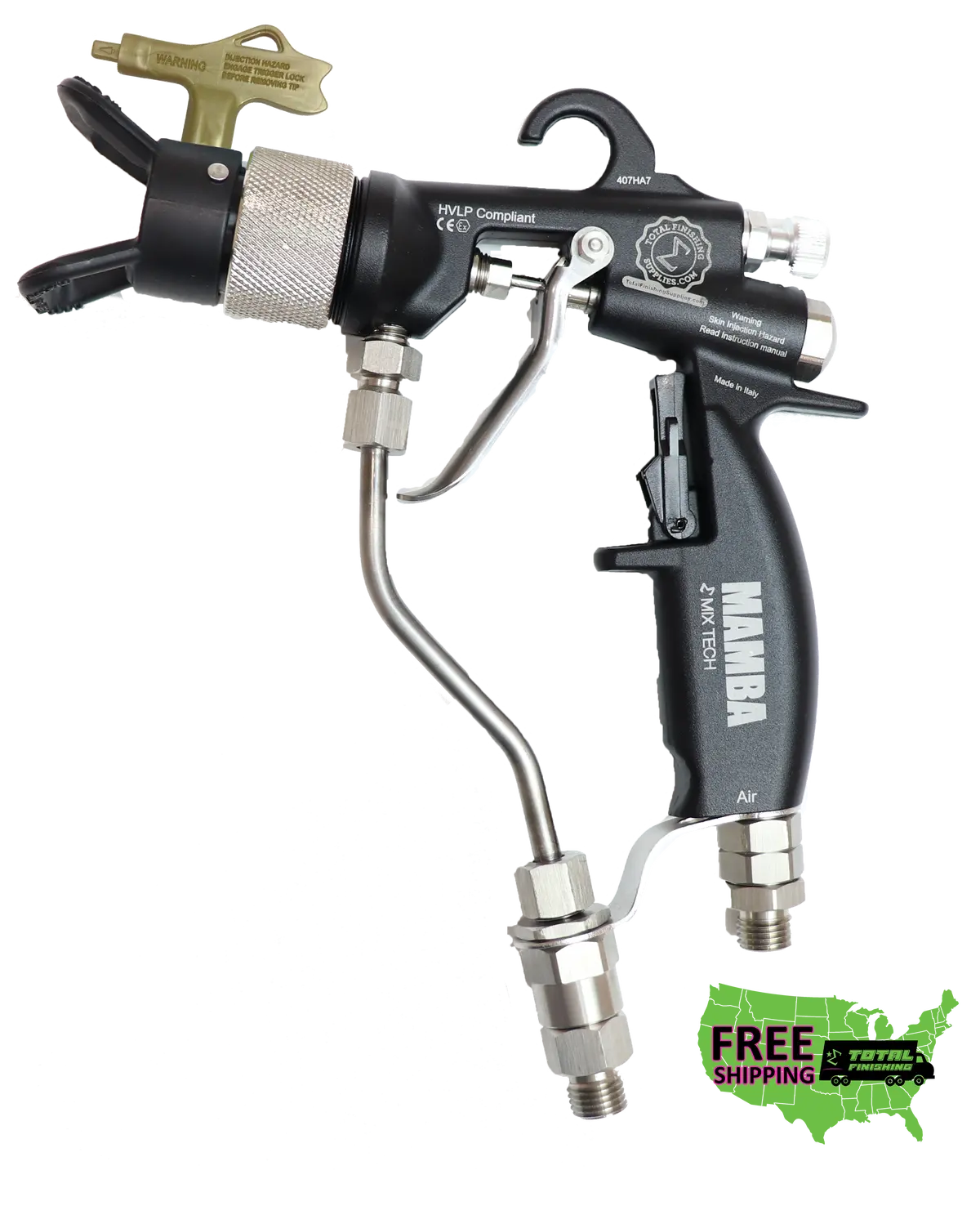 Mamba® Mix-Tech Air-Assisted Airless Spray Gun – Manual Paint Gun With Reversible Tip (G-15® / G-40® Compatible) 1