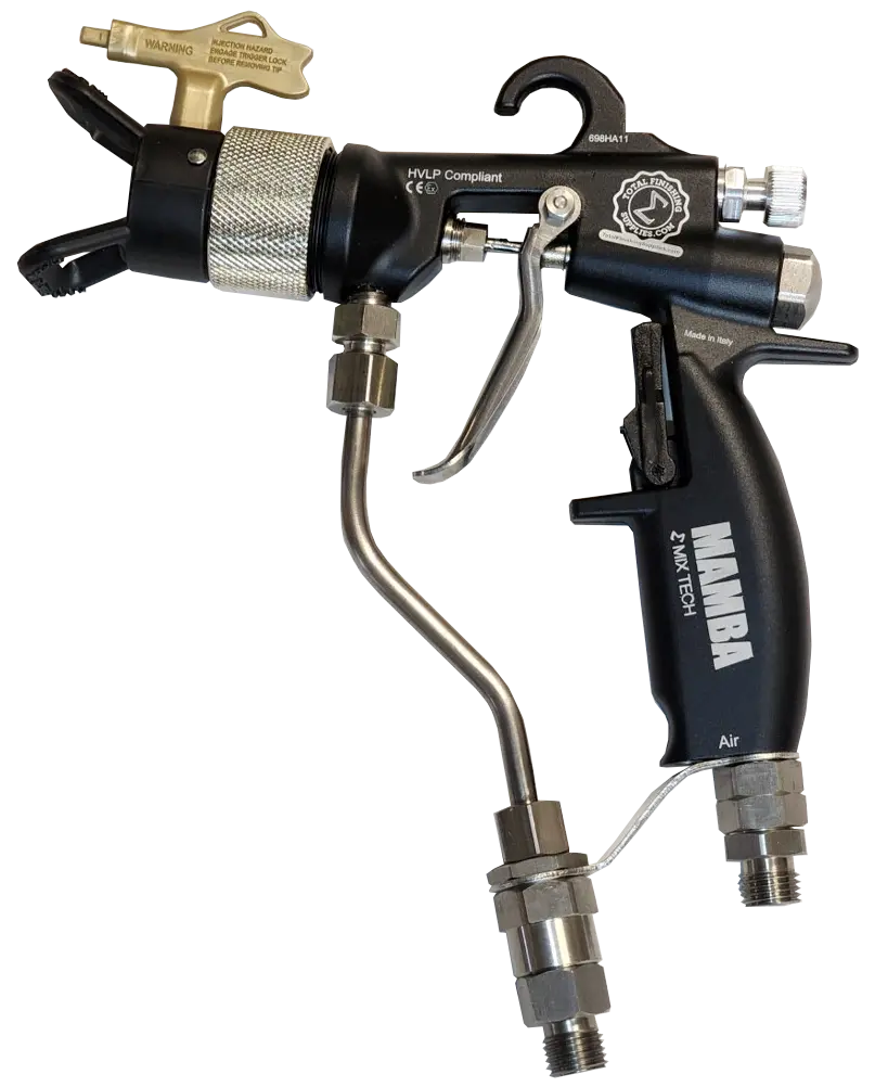 Tfs Label Air-Assist-Airless (Aaa) 14:1 Peak™ Pump - Cart With Compressor (V Packing) With Mamba® Aaa Spray Gun 2