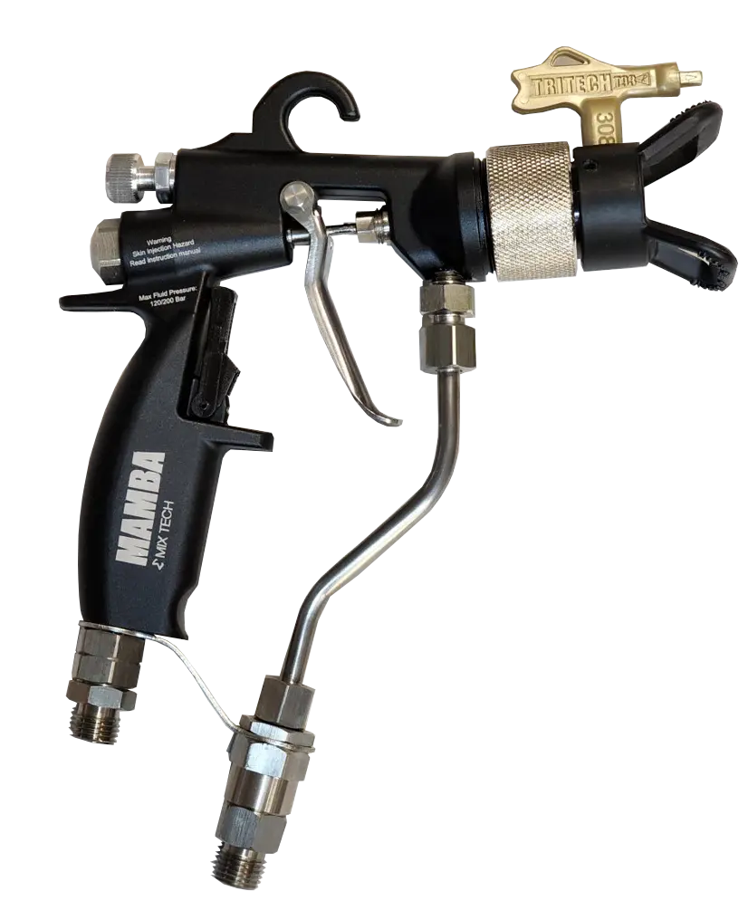 Tfs Label Air-Assist-Airless (Aaa) 14:1 Peak™ Pump - Cart With Compressor (V Packing) With Mamba® Aaa Spray Gun 7