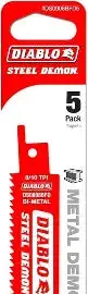 Diablo 9 In. 8/10 Tpi Steel Demon Bi-Metal Reciprocating Saw Blades For Thick Metal Cutting (5-Pack) 1