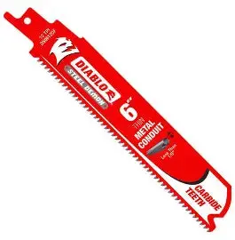 Diablo 6 In. 12 Tpi Steel Demon Carbide Teeth Reciprocating Saw Blades For Thin Metal Conduit (3-Pack) 1