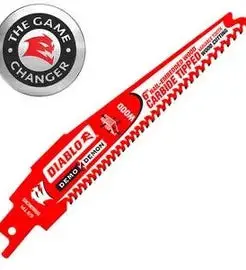 Diablo 6 In. 5/7 Tpi Demo Demon Carbide Teeth Reciprocating Saw Blades For Nail-Embedded Wood (3-Pack) 1
