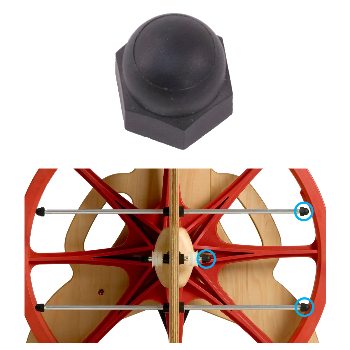Cap Nut (Old Style) For Ladybug Lazy Kate 1