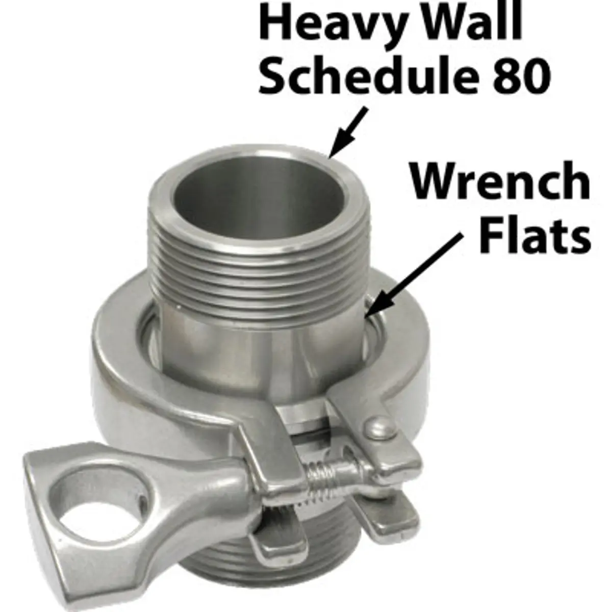 Pirate Brand - Quick Removal Coupling (Sanitary Clamp Style) Union, 1-1/4" Mnpt, Complete 1