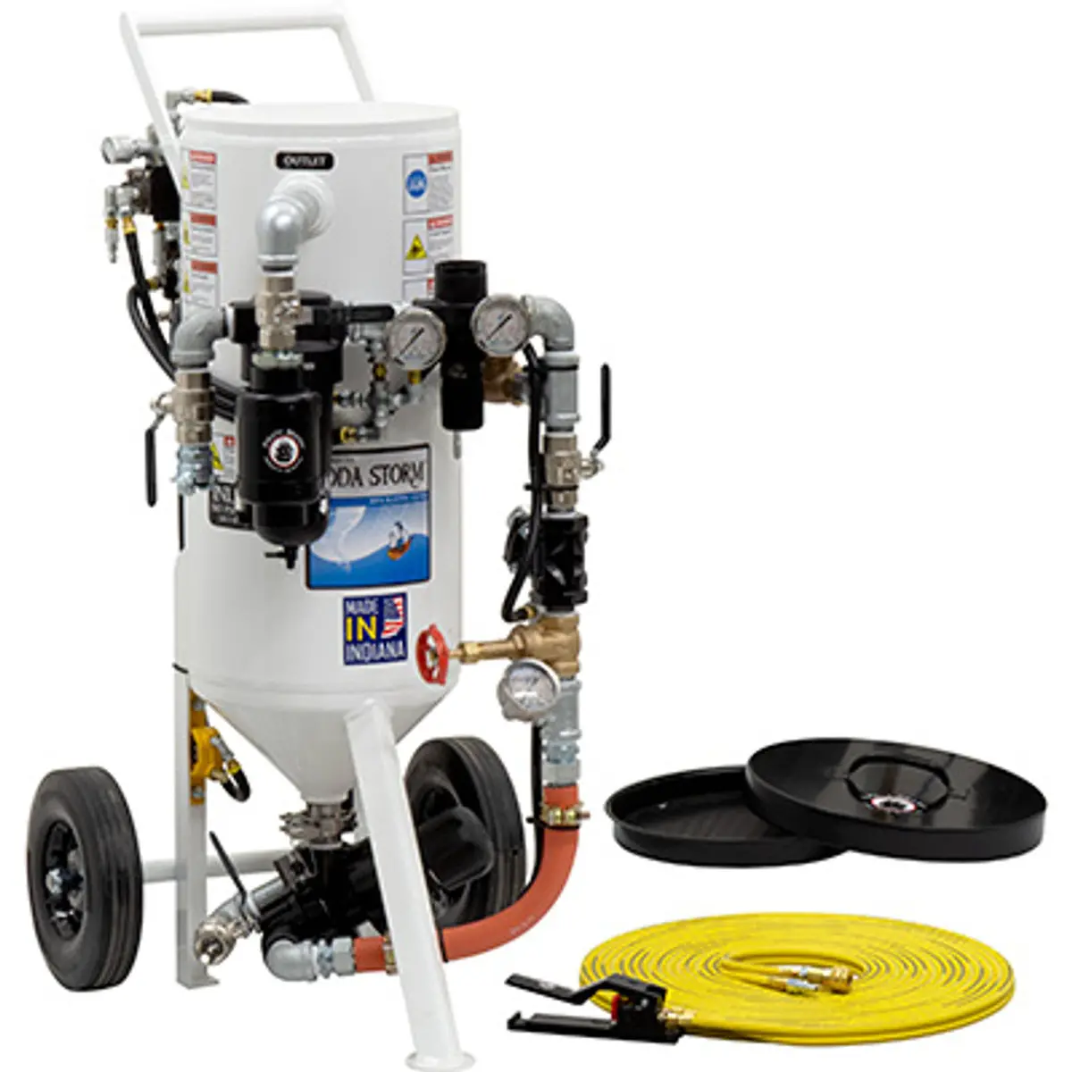 Pirate Brand, Soda Storm Series, 1.5 Cu Ft., Blast Pot, Portable, Pressure Hold System, Pneumatic Controls (Without The Blast Hose And Nozzle) 1