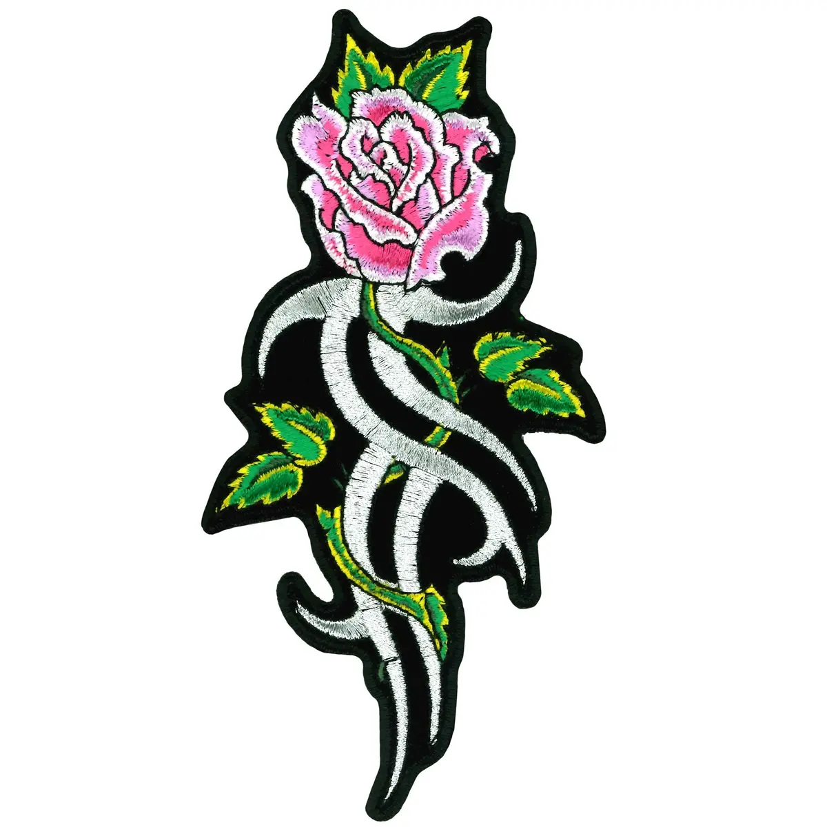 Pca5062 Metallic Tribal Rose Embroidered Iron On Patch 1