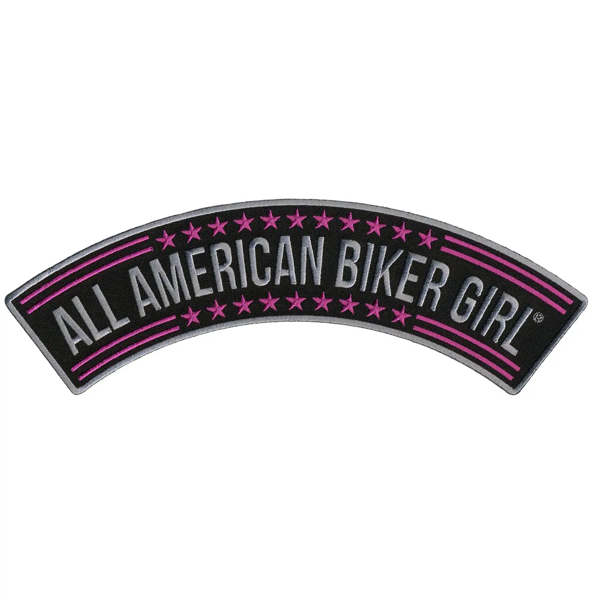 All American Biker Girl 10” X 2” Top Rocker Patch 1