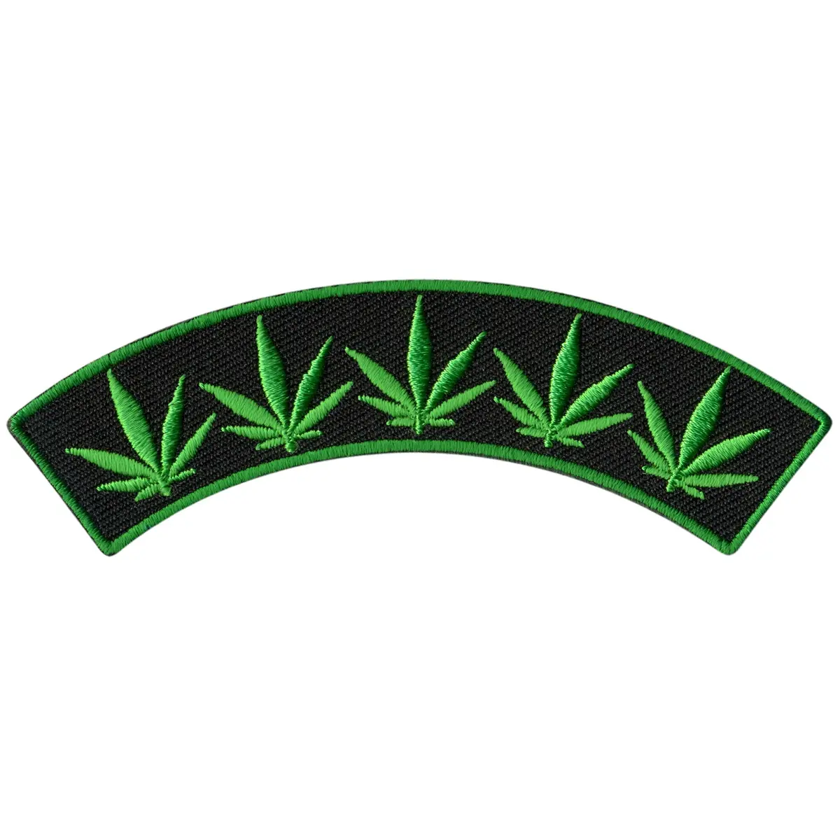 Pot Leaves 4” X 1” Top Rocker Patch 1