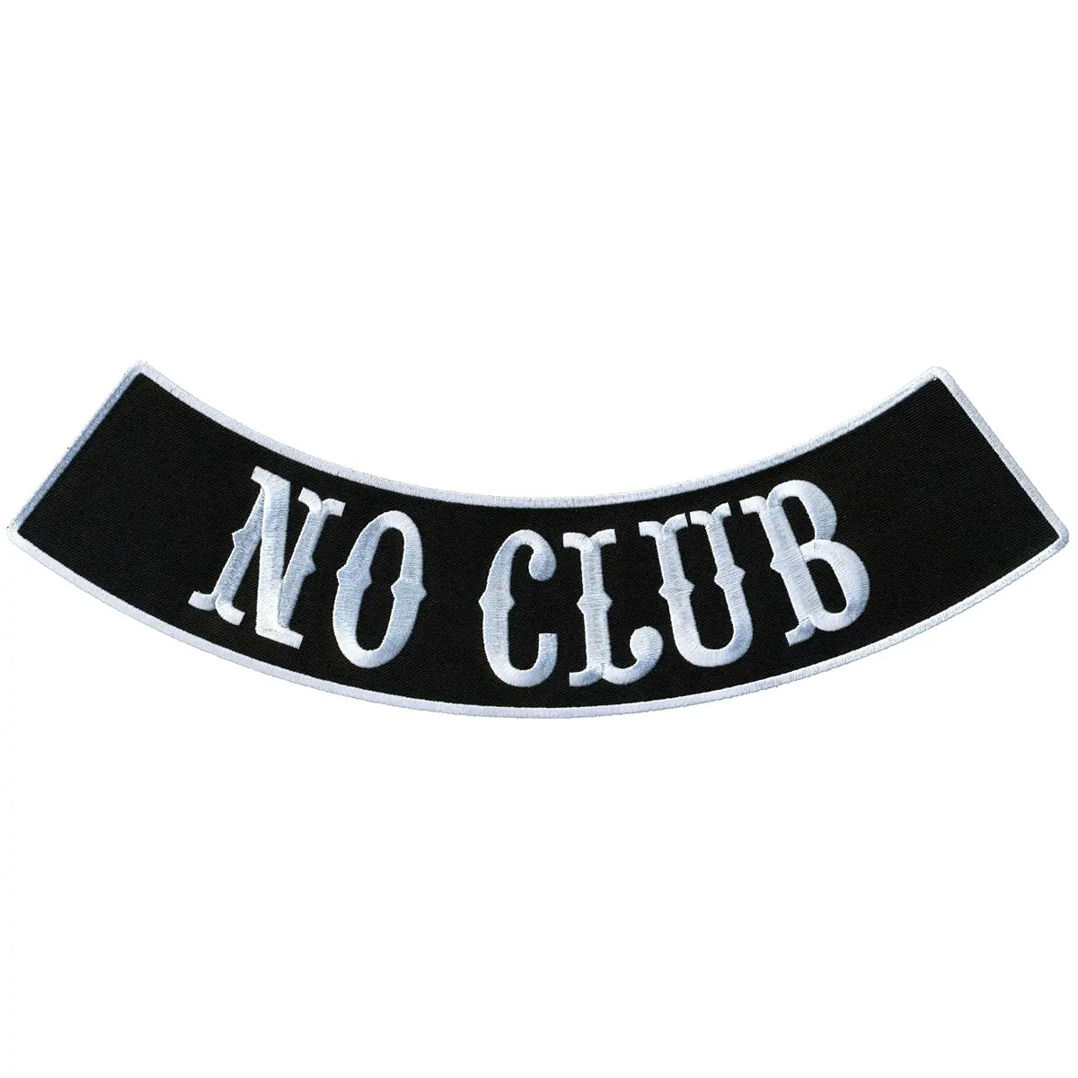 No Club 12” X 3” Bottom Rocker Patch 1
