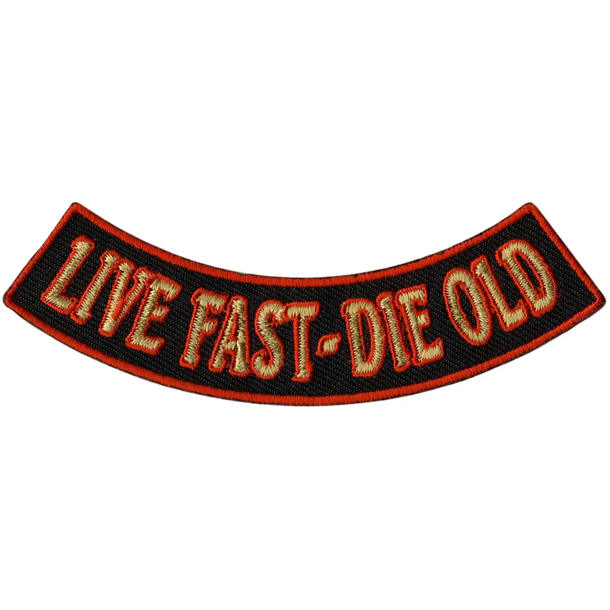 Live Fast - Die Old 4” X 1” Bottom Rocker Patch 1