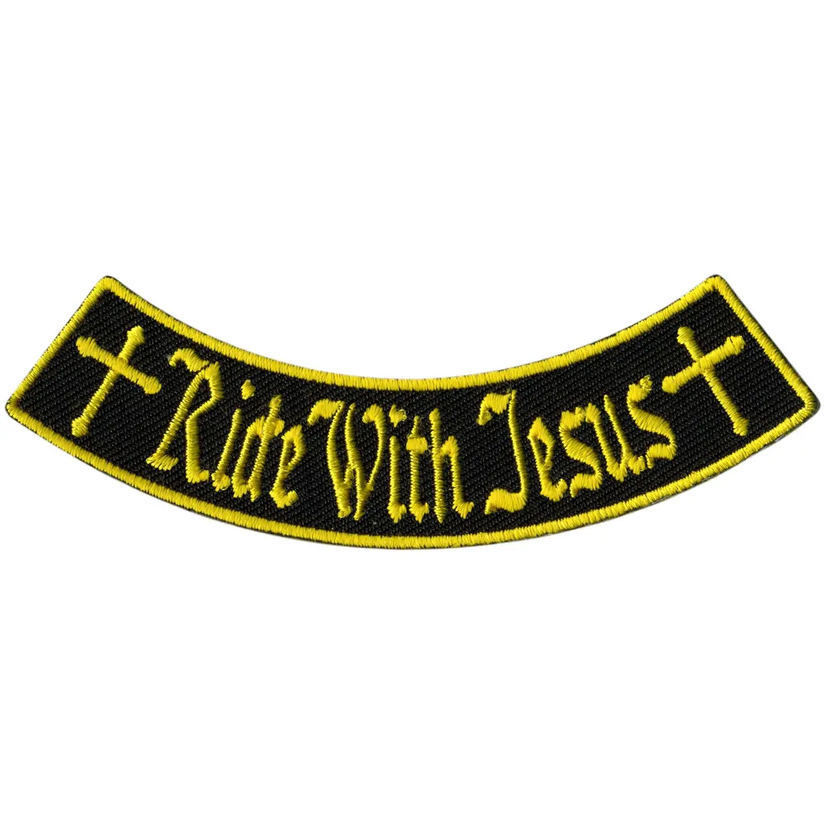 Ride With Jesus 4"X 1" Bottom Rocker Patch 1