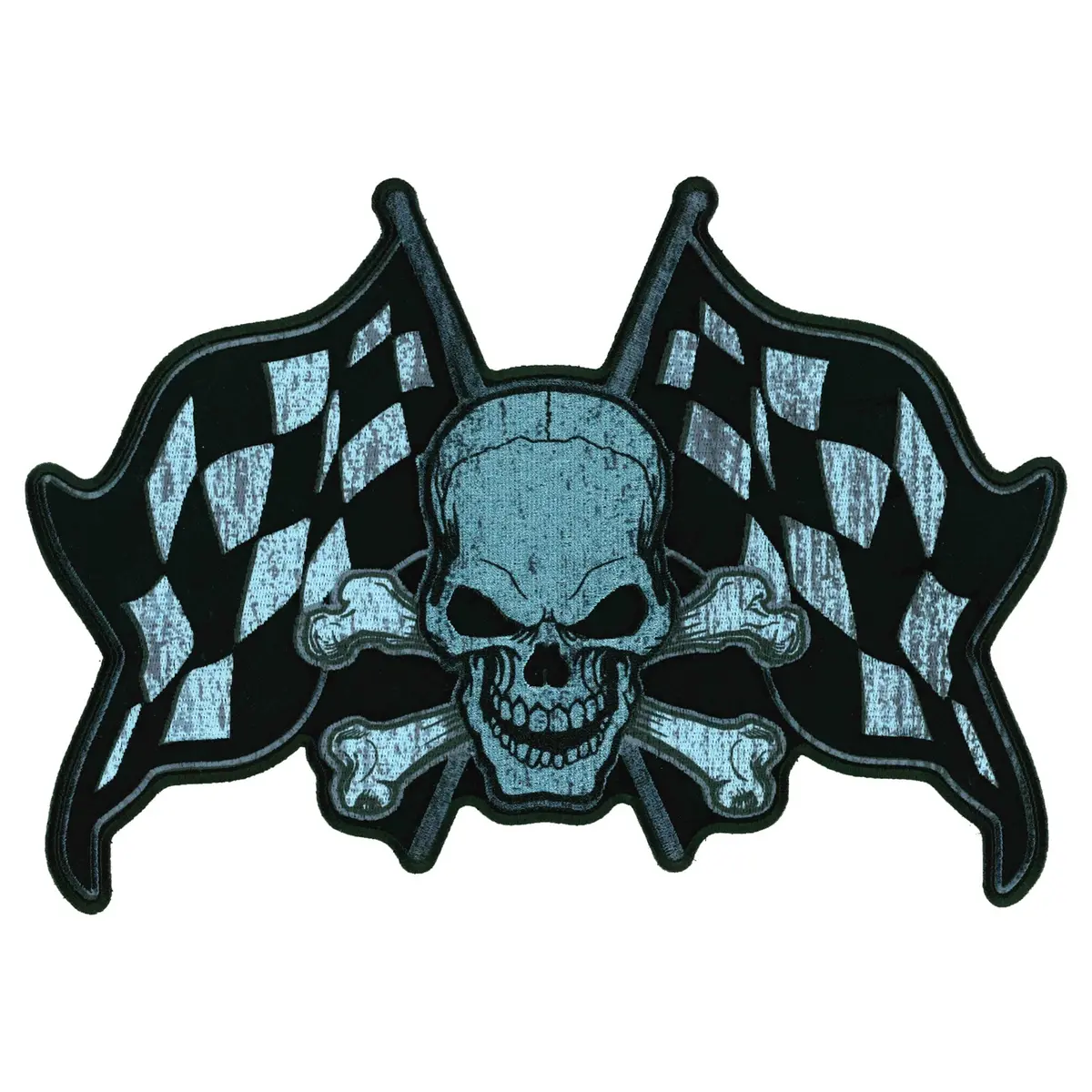 Skull And Checkered Flags 11" Patch 1