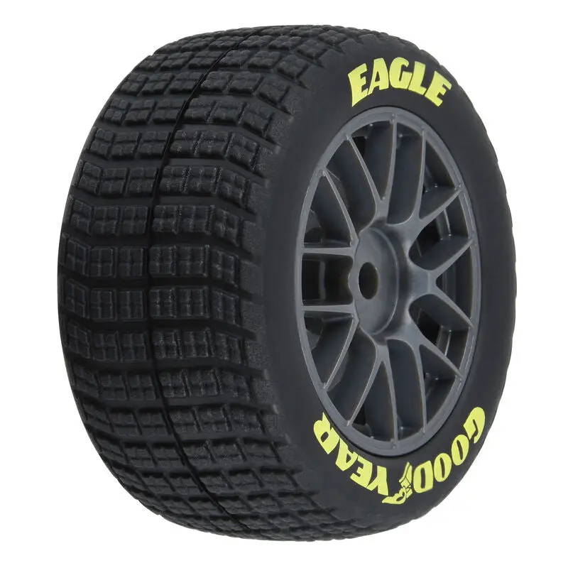 1/12 Goodyear Eagle Dirt Tire F/R Mtd Gray Wheels (4): Losi Nascar 1