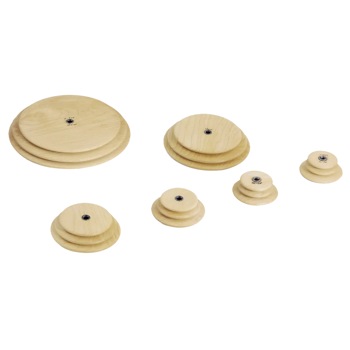 Spinning Wheel Whorls, Maple And Cherry 1