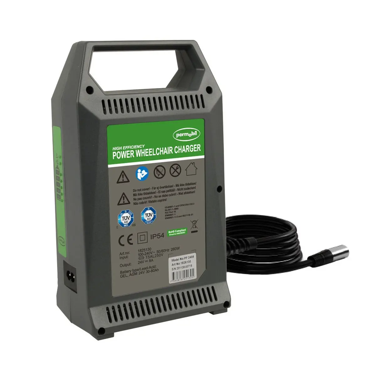 24V 10Ah High Efficiency Off-Board Battery Charger For Permobil Power Chairs | 616347 | Compatible W/ All Permobil Chairs 1