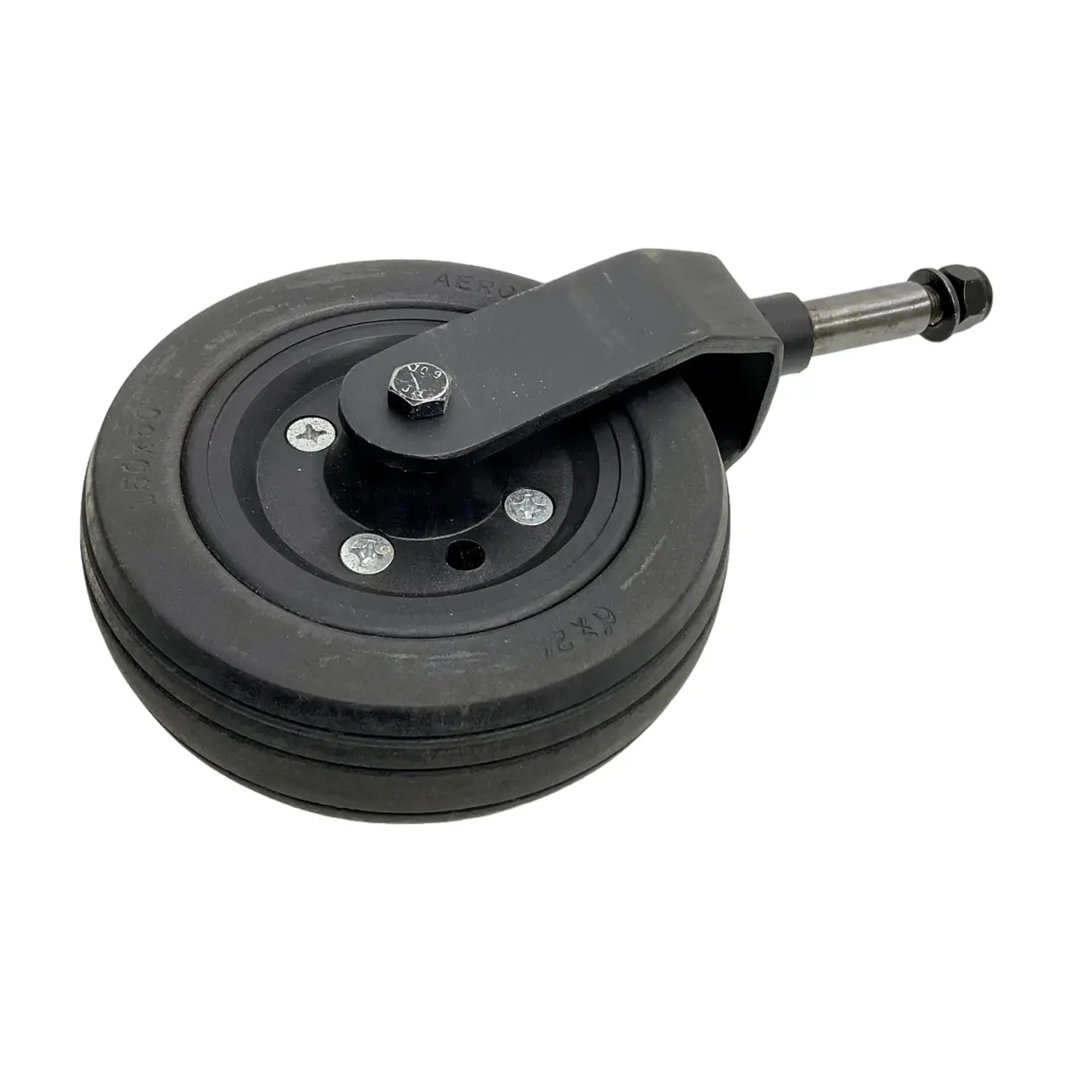 Flat-Free Rear Caster Wheel Assembly For Sunrise Medical Quickie Pulse 5, Pulse 6, & Zippie Zm310 Power Chairs | 6 X 2 Inches | Forks Included 1