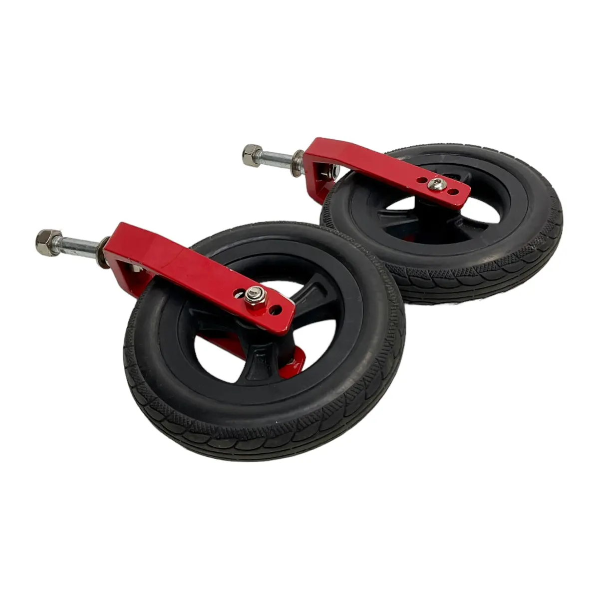 Set Of Front Caster Wheels For Air Hawk Power Chairs | 6 X 2 Inches | Forks With Mounting Hardware Included 1