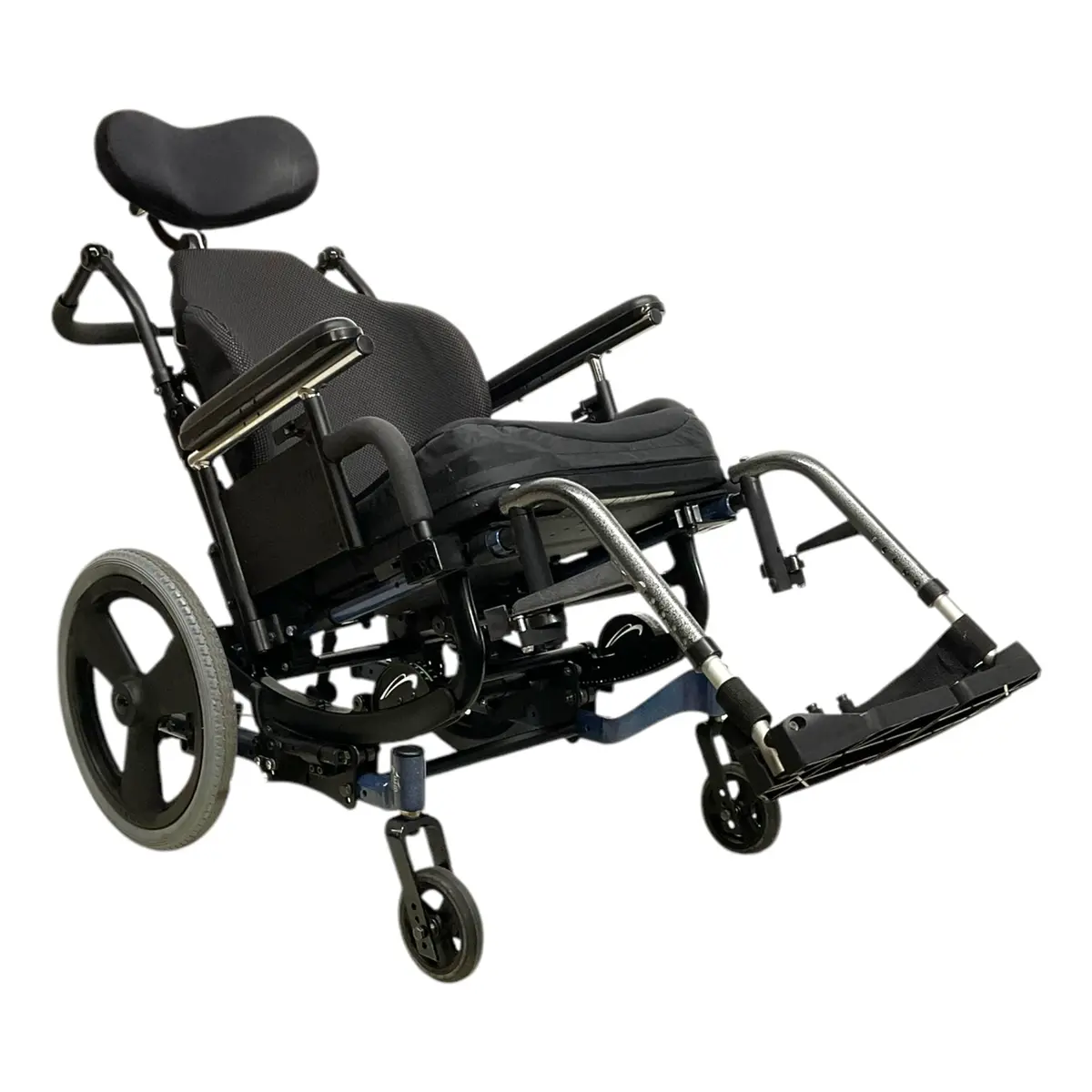 Sunrise Medical Quickie Iris Tilt-In-Space Manual Wheelchair | Adjustable Push Handle | Jay Cushion 1