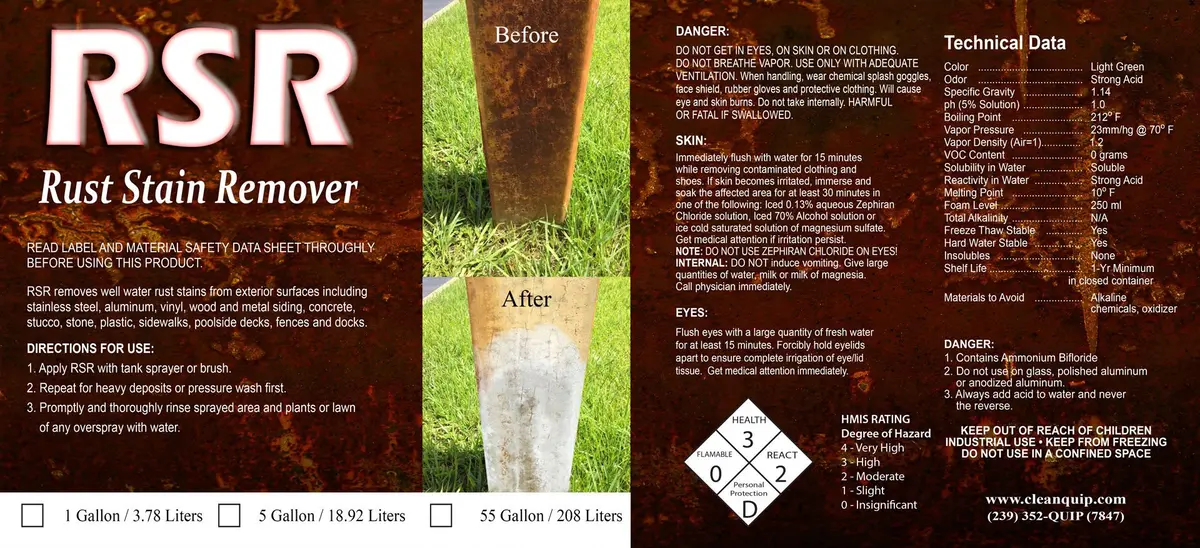 Rust Stain Remover (Rsr) 55 Gallon 1