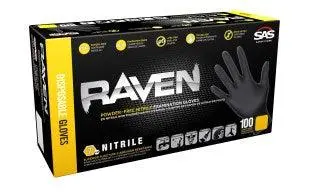 Raven® Powder-Free Nitrile Exam Grade Disposable Gloves "Medium" 1