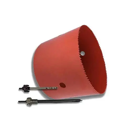 8 3/4" Red Iat Hole Saw - For Plastic Mainline Pipe, Includes Arbor 1
