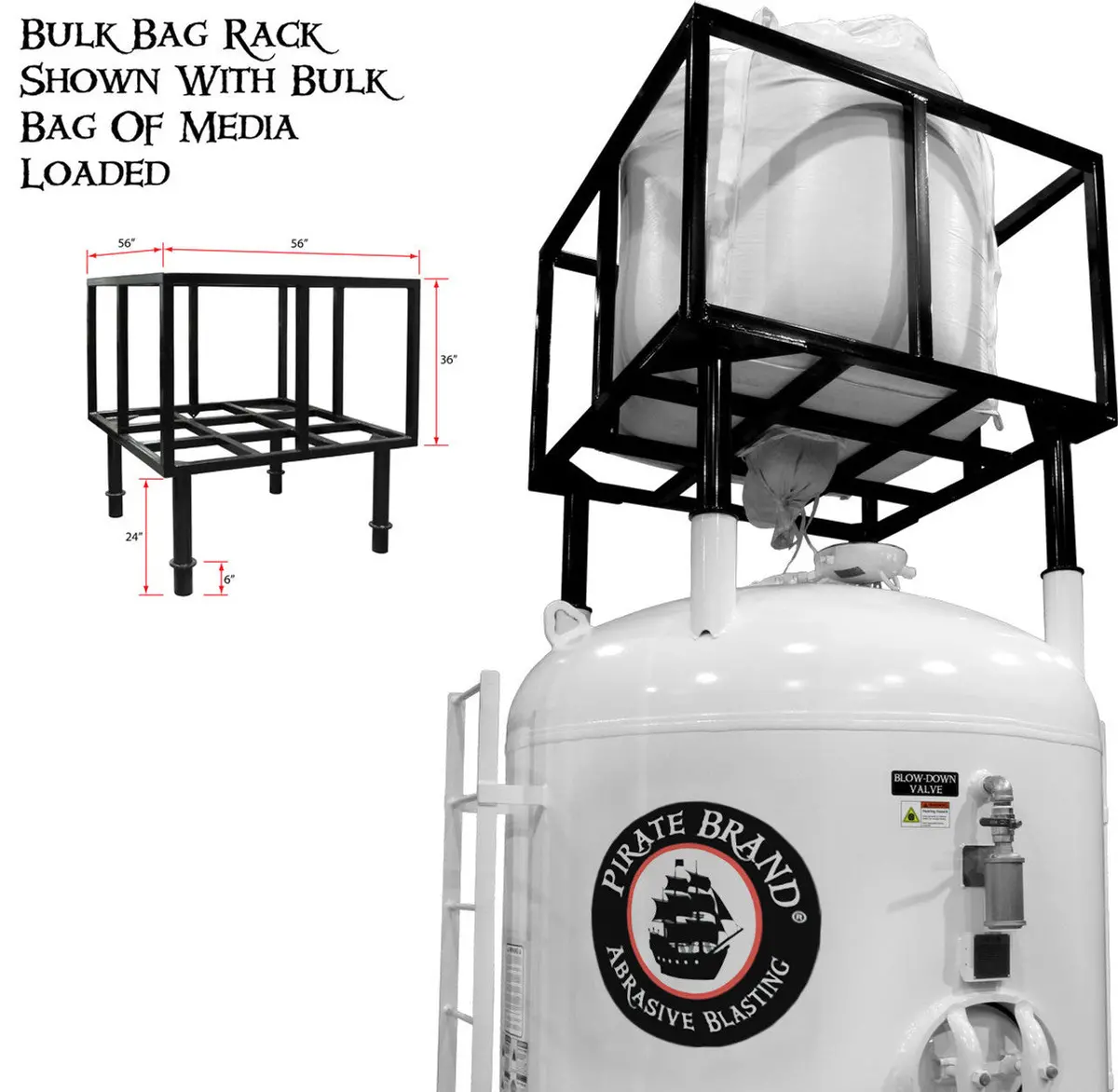 Pirate Brand - Bulk Bag Rack Off Shore 56" X 56" X 36" (For 160 Cu Ft Bulk Pots) 2