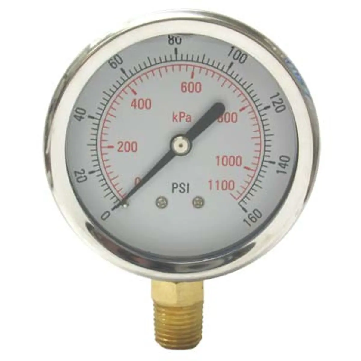 Pirate Brand - Key Houston Style, Gauge, Pressure, 0 - 160 Psi (Small Pot Emergency Air Tank) 1