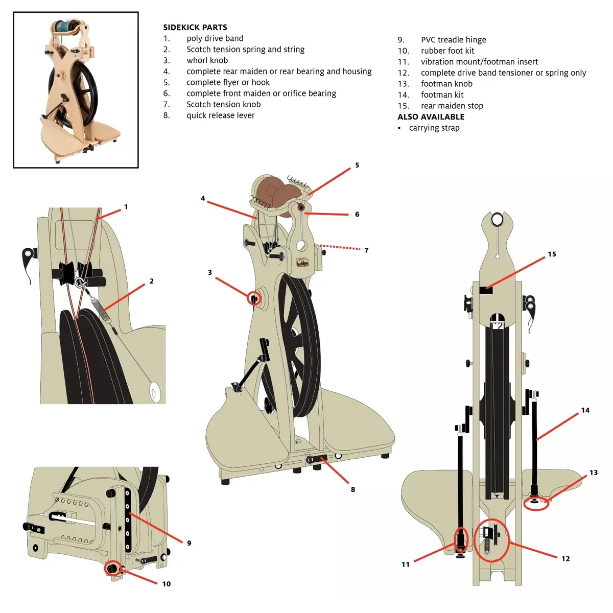 Drive Band Tensioner Parts For Sidekick 1