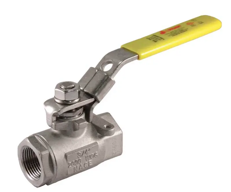 3/8" Stainless Steel Ball Valve, 2-Piece, Standard Port, Threaded Connection, 2000 Wog 1