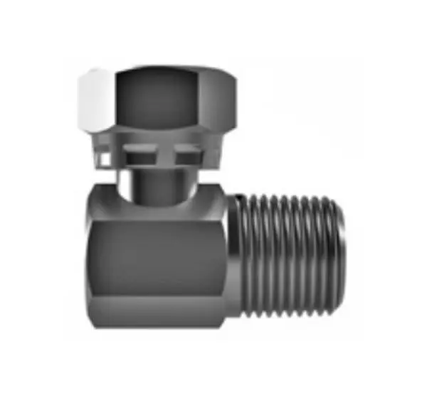 Hosco Sst Stainless Steel Fittings And Adaptors, Thread X Thread Elbow, Female Straight X Male Tapered 90° 1