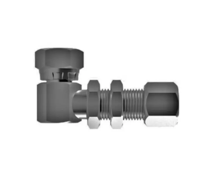 Hosco Sst Stainless Steel Fittings And Adaptors, Thread X Tube Elbow, Female Straight X Bulkhead 90° 1