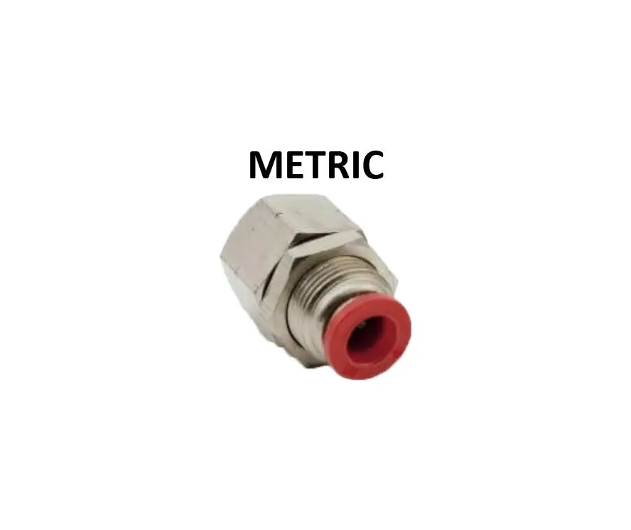 Hosco Push To Connect Fittings, Metric, Female Bulkhead (Various Size Options) 1