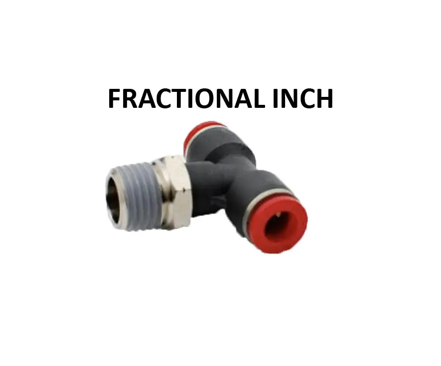 Hosco Push To Connect Fittings, Fractional Inch, Male Branch Tee (Various Size Options) 1