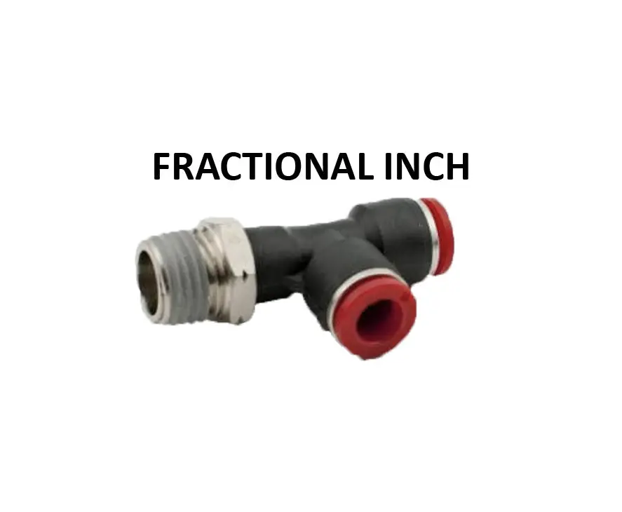 Hosco Push To Connect Fittings, Fractional Inch, Male Run Tee (Various Size Options) 1