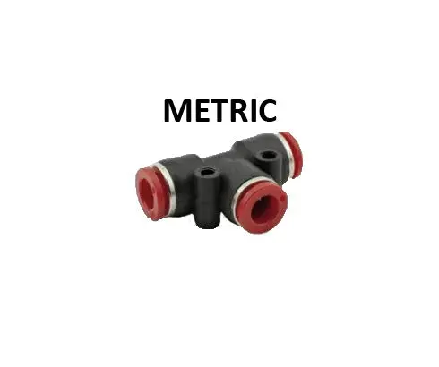 Hosco Push To Connect Fittings, Metric, Ptc Union Tee (Various Size Options) 1